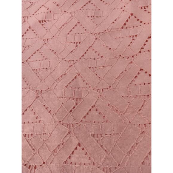 2000s LIZ CLAIBORNE Pink‎ Eyelet Lace Embroidered Top Blouse 2X Short Sleeves - Picture 2 of 6